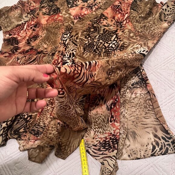Ashley Stewart Brown Animal Print Tunic Women's Blouse Size 22/ 2XL‎ - Picture 4 of 6